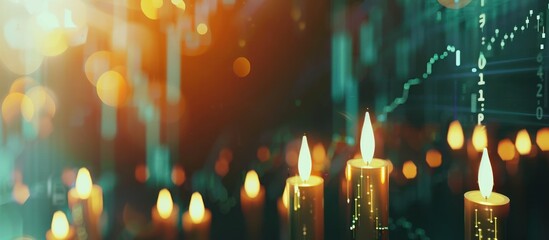 trend of trade with growing candle background