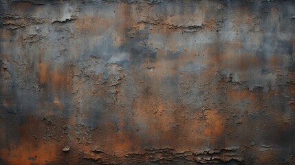 Wall Mural - The surface of the old iron plate is brownish black