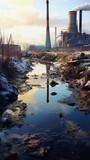 Fototapeta Tęcza - The Industrial Impact on Water Ecosystems