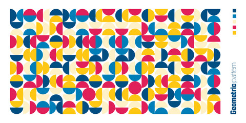 Wall Mural - geometric trendy pattern. modern colorful background with simple elements. retro texture with basic 