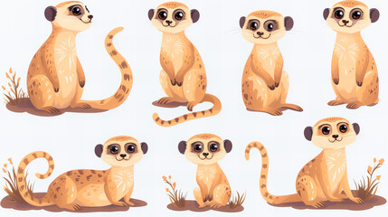 Wall Mural - funny comic meerkat stickers collection