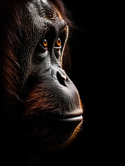 Wall Mural - Closeup of an orangutan 
