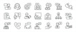 © Abbasy  Kautsar - Consulting simple minimal thin line icons. Related efficiency, innovation, gudance, learning. Editable stroke. Vector illustration.