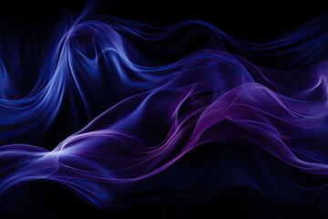 Aufkleber - Swirling wavy lines in shades of blue and purple create a mesmerizing and otherworldly backdrop