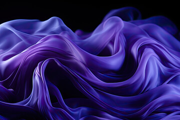 Fototapete - A swirling dance of purple and blue hues against a deep black backdrop, creating a mesmerizing and harmonious visual display