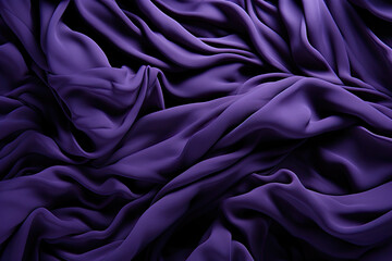Aufkleber - Explore the intricate textures and rich, deep hues of a vibrant purple cloth up close, revealing a mesmerizing pattern of ripples and folds