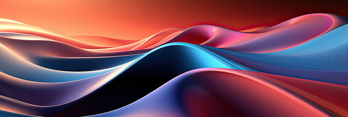 Wall Mural - A computer-generated depiction of a colorful wave with vibrant hues blending in a mesmerizing swirl pattern