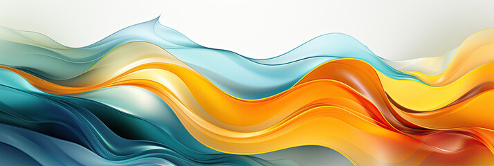 Aufkleber - Swirling wavy lines dance rhythmically on a pristine white canvas, creating a harmonious and enchanting abstract painting