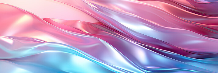 Aufkleber - Vibrant abstract waves in pastel gradient colors, creating a smooth, flowing, and dynamic background.