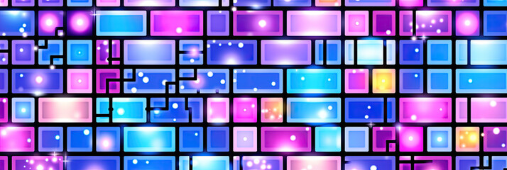 Poster - Various colorful squares create a vibrant and dynamic pattern, each square a different shade, coming together to form a mesmerizing mosaic