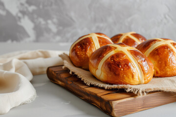 Traditional homemade Hot cross buns for Easter