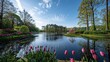 The popular Keukenhof Botanical Park with blooming tulips is open to tourists only 2 months a year, generative ai