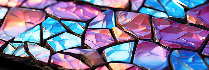 Fototapete - Close up of vibrant and multicolored mosaic tiles creating a mesmerizing and intricate pattern