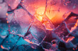 Abstract Light Beam through Broken Glass with Cyberpunk Elements