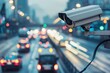 Security Camera Monitoring Road Activity. Generative AI