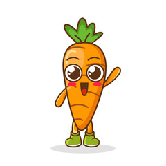 Wall Mural - kawaii cute carrot cartoon character