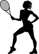 Woman tennis player silhouette vector