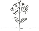 Fototapeta Dmuchawce - flower in continuous line drawing minimalist style.