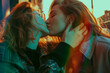 © BS.Production - Couple of women kissing with at outdoor meeting. LGBT event