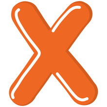 Orange Letter X Illustration 