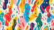 カラフルな子供らしい落書きの背景画像。シームレスパターン。クリエイティブ・ミニマリストスタイルのアート背景。
Colorful childlike graffiti background image. Seamless pattern. Creative minimalist style art background. [Generative AI]