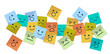 stickers with different emotions mental health awareness month banner horizontal