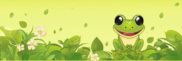 Wall Mural - cute frog background