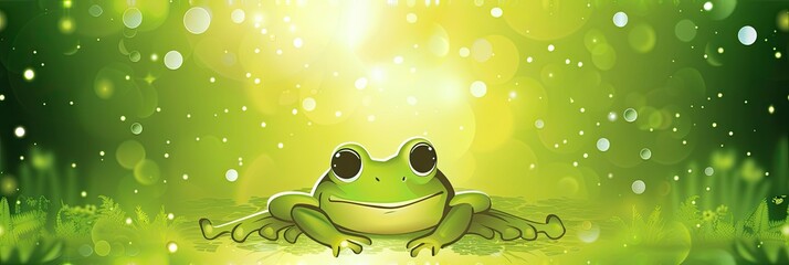 Wall Mural - cute frog background