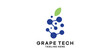© Mas_W - logo design neuron, connector with grape, fresh logo design, tech template, symbol, idea, creative