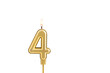 Birthday candle number 4 on white background