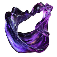 Sticker - Purple Glass Sculpture on White Surface. Generative  AI 