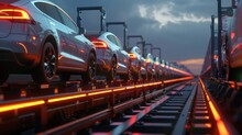 Car Transport Train Concept Ready For New Cars For Export