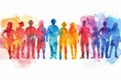 © Jelena - Watercolor style illustration of a group of workers Highlighting teamwork Diversity And collaboration in the workplace