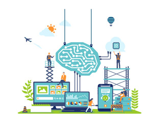 Generative AI (artificial intelligence) vector illustration