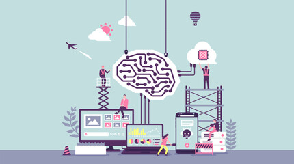 Generative AI (artificial intelligence) vector banner illustration