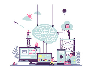 Generative AI (artificial intelligence) vector illustration