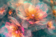 Abstract Transparent Fractal Flowers