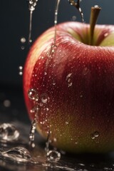 apple with water droplets on it