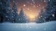 Illuminated Winter Wonderland: Snowy Blurred Bokeh Background Image