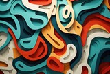Fototapeta Młodzieżowe - 3D abstract paper art style, design