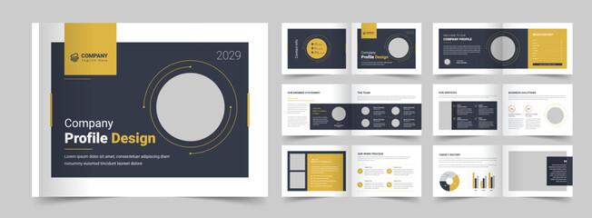 Wall Mural - Annual Report, Multipage company profile design, Brochure template, cover page design, leaflet, magazine, Project Proposal