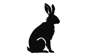 Wall Mural - Rabbit silhouette vector isolated on a white background