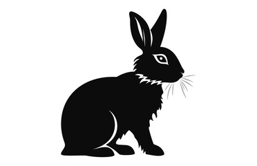 Wall Mural - A Rabbit silhouette vector, Easter bunny black clipart