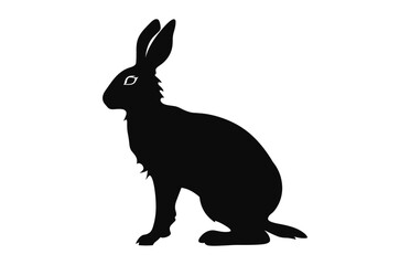 Wall Mural - Rabbit silhouette vector isolated on a white background