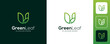 letter U leaf logo design vector