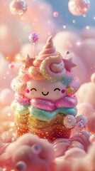 Poster - A close up of a cupcake with sprinkles on it