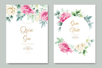 beautiful floral rose wedding card design