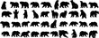 © Arafat - Bear silhouettes, bear in various poses, standing, walking, sitting, perfect for wildlife, nature designs, outdoor themes, versatile, visually engaging