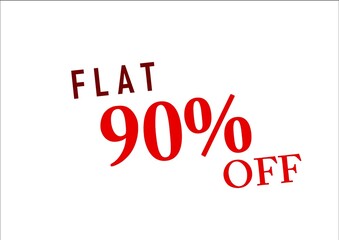 Wall Mural - Flat ninety percent off sale banner design ready to print