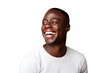 © somsuda - Studio portrait of Handsome African-American man with clean healthy skin and happy smile isolated on transparent png background.